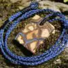 Australian Boulder OPAL Pendant Necklace, Australian Solid Boulder Opal jewelry, Australian Made Tropical Macrame Wax Cord Healing Jewelry