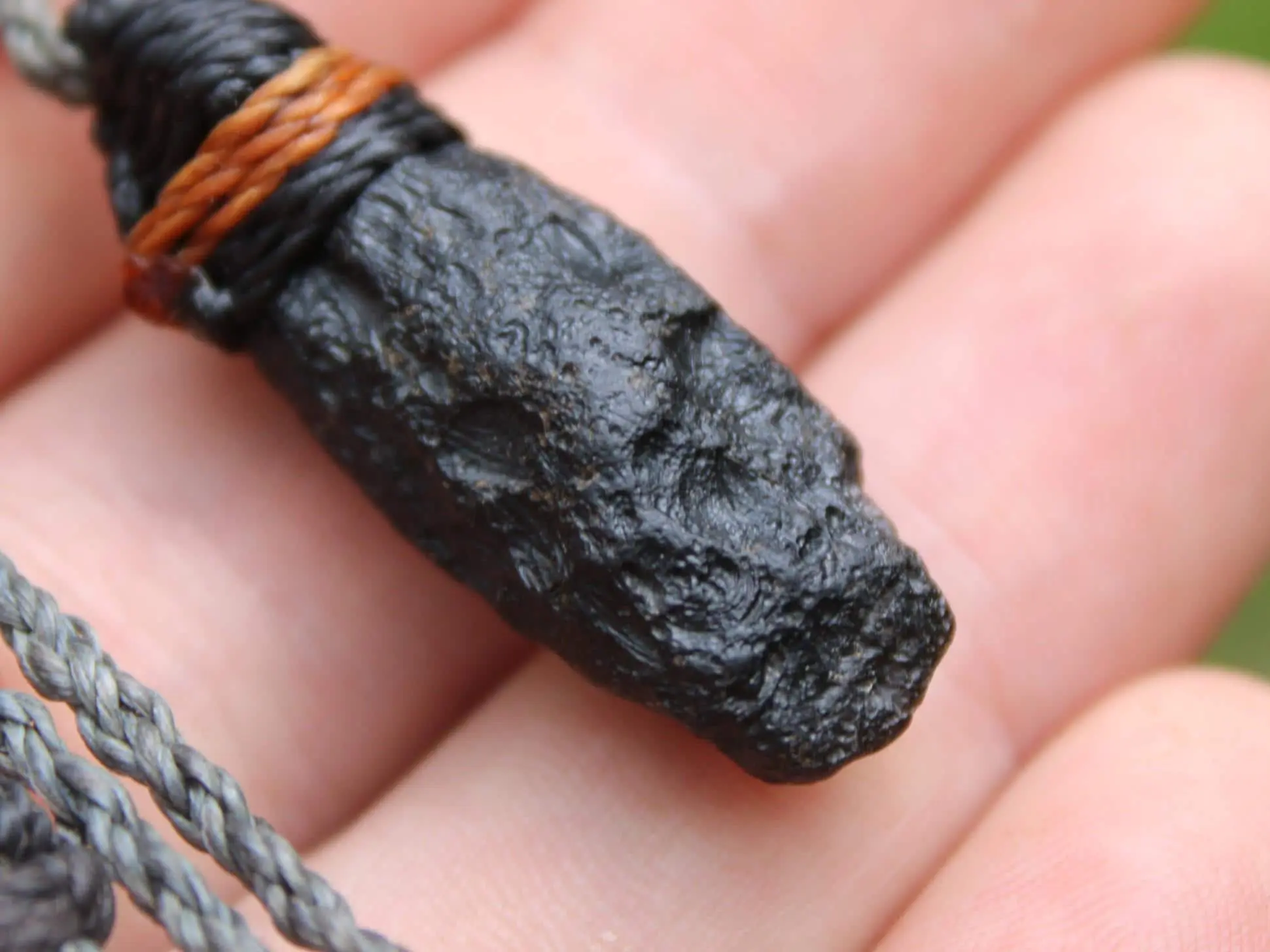 Australian Tektite, Australian made Macrame cord, Authentic Tektite Pendant Necklace,Healing crystal, macrame cord meteorite - Image 7