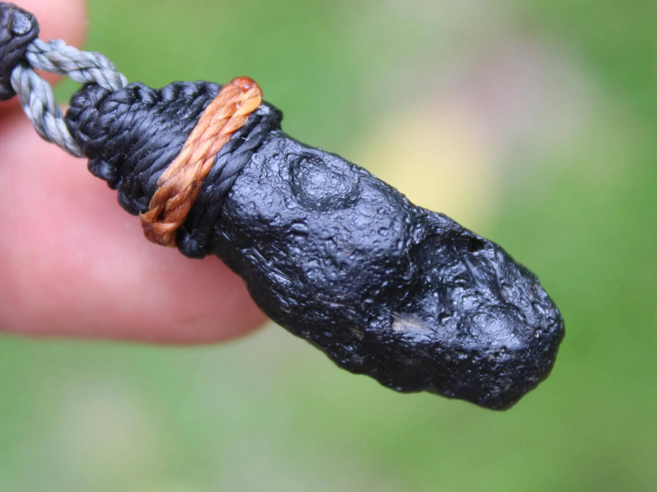 Australian Tektite, Australian made Macrame cord, Authentic Tektite Pendant Necklace,Healing crystal, macrame cord meteorite - Image 9