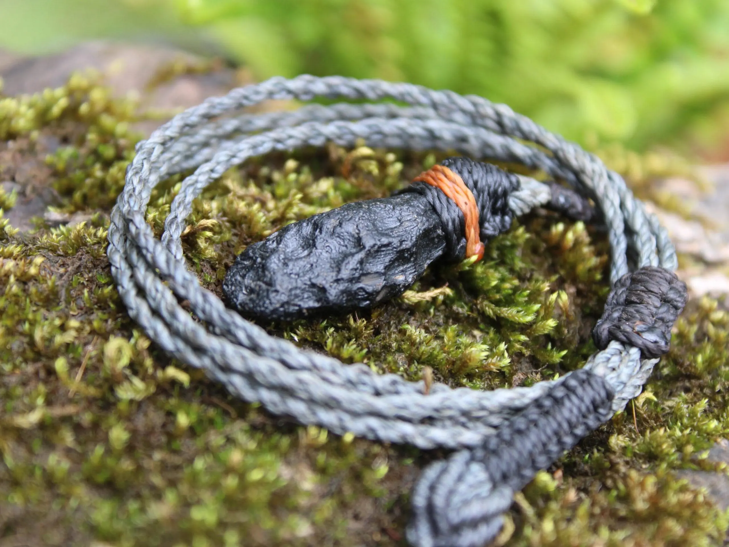 Australian Tektite, Australian made Macrame cord, Authentic Tektite Pendant Necklace,Healing crystal, macrame cord meteorite - Image 3