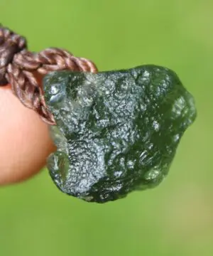 MOLDAVITE Pendant, Australian Made Macrame cord,Platypus Dreaming Genuine Real Moldavite Necklace, Authentic Rough Moldivate Talisman
