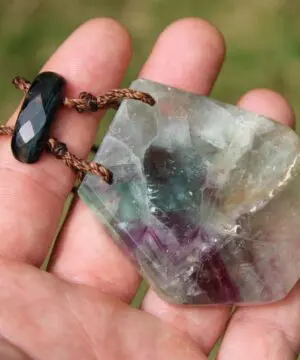 Australian fluoride , Australian red Tigereye tribal necklace talisman, Australian handmade handwoven tropical Cord, Summer healing jewelry