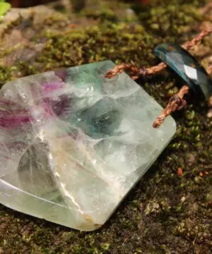 Australian fluoride , Australian red Tigereye tribal necklace talisman, Australian handmade handwoven tropical Cord, Summer healing jewelry