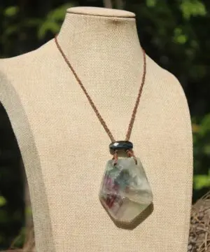 Australian fluoride , Australian red Tigereye tribal necklace talisman, Australian handmade handwoven tropical Cord, Summer healing jewelry