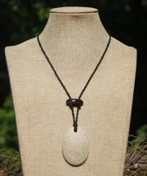 Australian multi stone agatized fossil coral ,Australian red tigereye, Australian handmade , handwoven tropical cord, healing jewelry