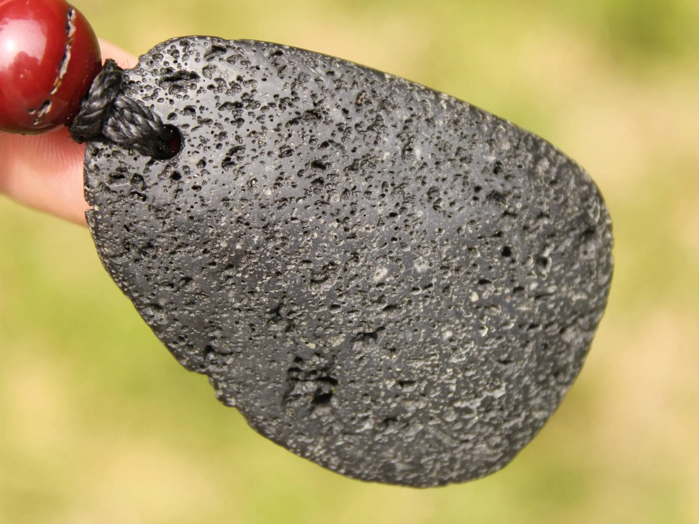 Australian Mookaite Necklace, Lava Rock Tiger Eye Talisman, Tribal Crystal Pendant, Australian Handmade Handwoven Tropical Cord Jewelry