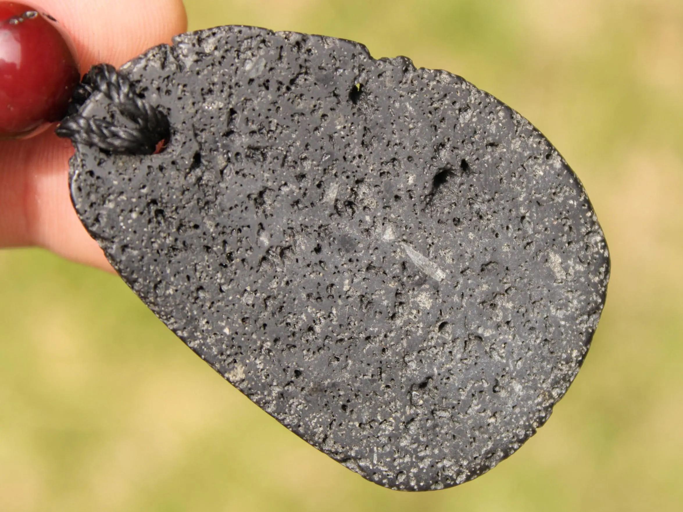 Australian Mookaite Necklace, Lava Rock Tiger Eye Talisman, Tribal Crystal Pendant, Australian Handmade Handwoven Tropical Cord Jewelry