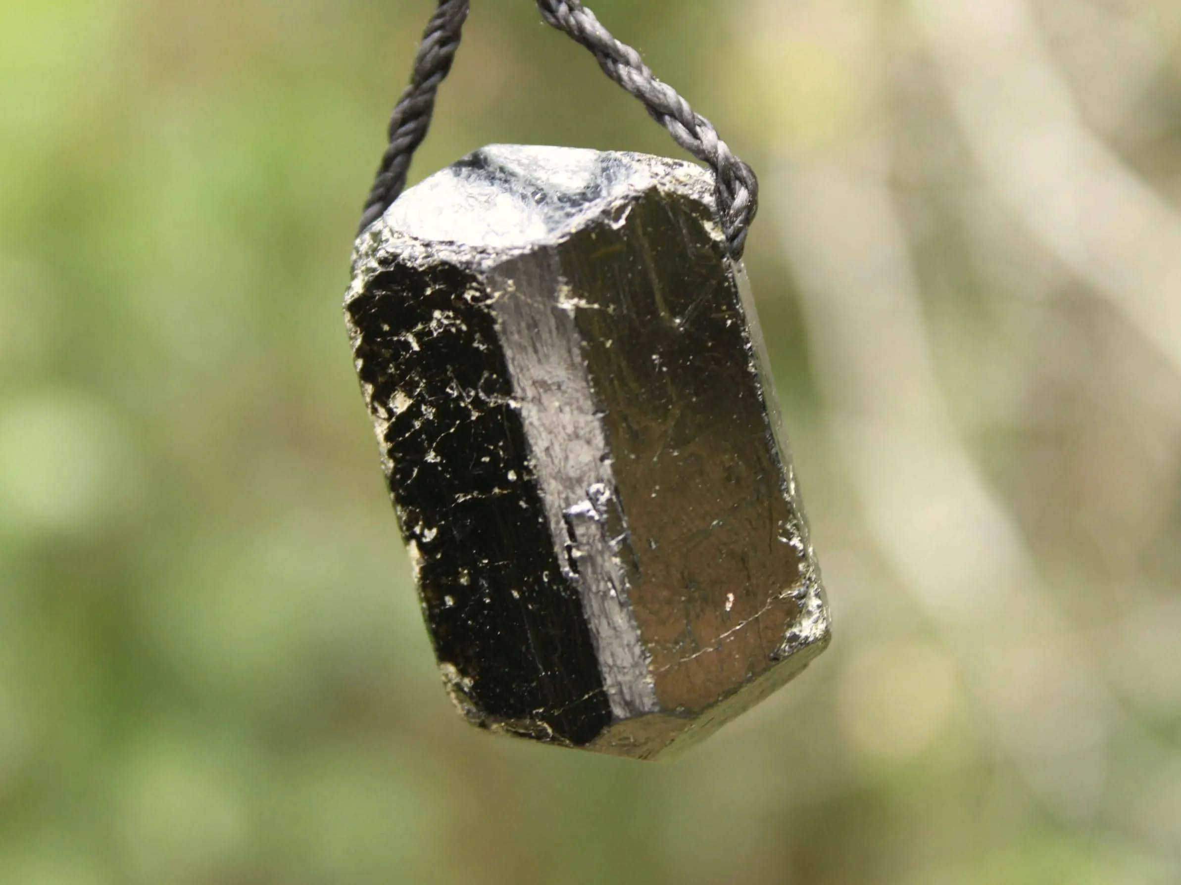 protector BLACK TOURMALINE schorl pendant,Tourmaline Necklace,Australian handMade cord, October BirthStone, Black gem stone Healing Jewelry