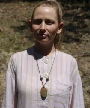 Rhyolite Unakite Necklace • Rainforest Jasper Talisman • Tribal Crystal Pendant • Australian Handmade • Handwoven Tropical Cord