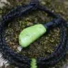 Australian Gaspeite Pendant Necklace, Elven Fairy Pendant, Handmade Green Crystal Talisman, Australian Gemstone macrame cord,surfer necklace