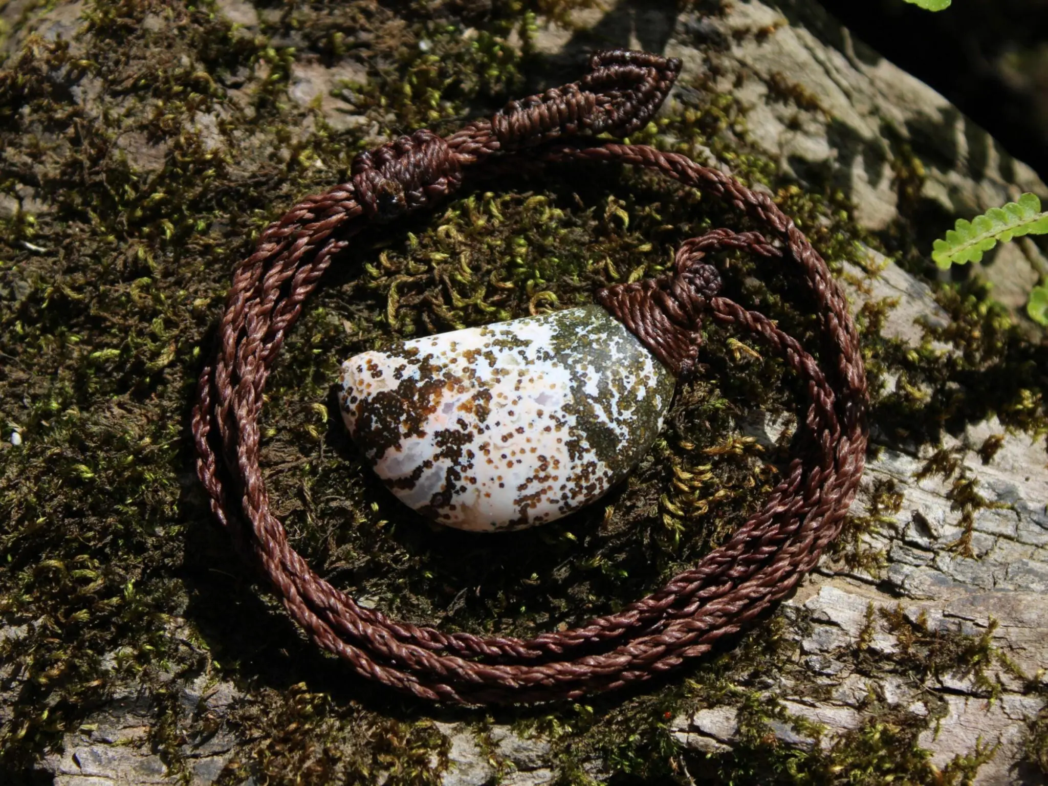 Elven Fossil Coral 8th vein OCEAN JASPER Pendant crystal Necklace, Gemstone Jewelry tropical Cord, beachy beach, summer necklace jewelry - Image 6