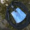 Finland Spectrolite, Blue Labradorite Pendant ,Indigo Blue Gemstone ,Macrame Cord, ,beachy beach jewelry, summer jewelry, surfer necklace