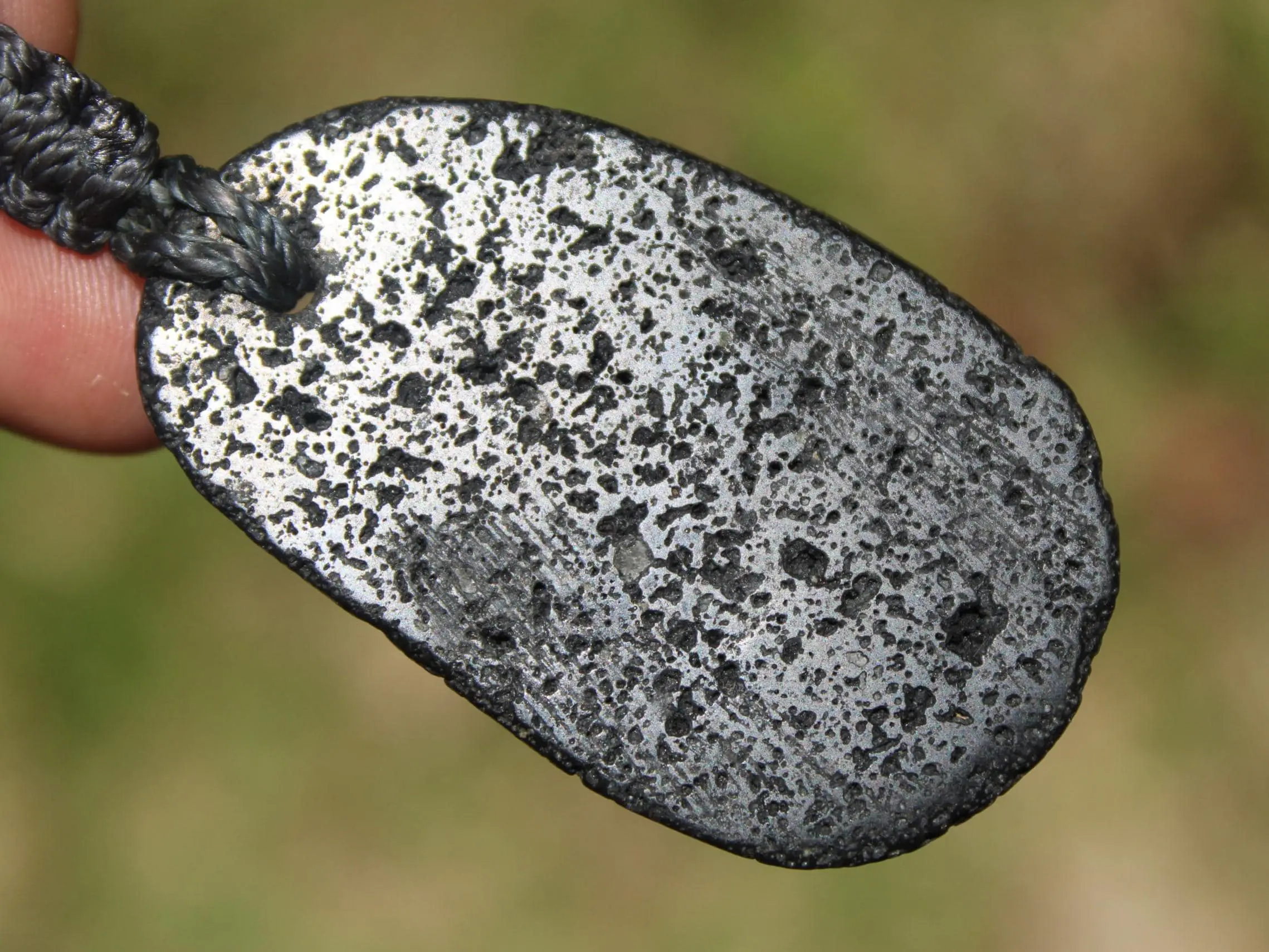 Lava Rock Necklace • Volcanic Stone Pendant • Grounding Crystal Talisman • Australian Handmade jewelry, handwoven tropical wax cord