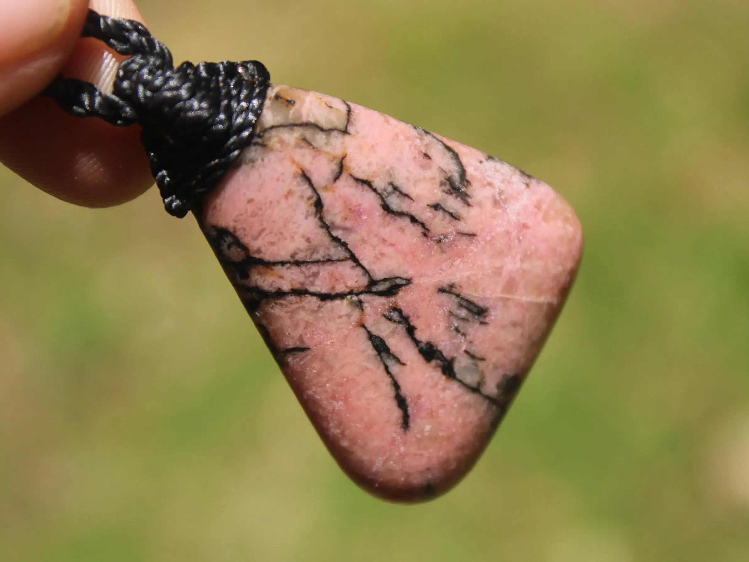 Pink Australian Rhodonite Necklace • Heart Chakra Crystal Talisman • Handmade Vegan Jewelry from Kuranda, Heart Chakra stone Jewelry,Taurus