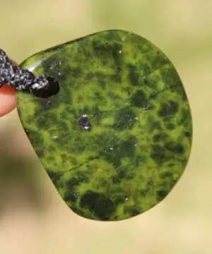 Australian Atlantisite Necklace • Tasmanian Stichtite Serpentine Pendant • Australian Handmade Talisman, Australian handwoven tropical cord