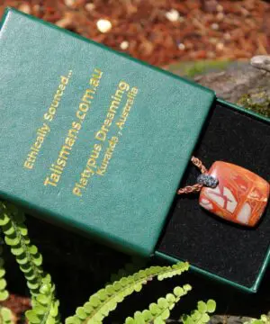 Australian Noreena Jasper Necklace • Red Stone Tribal Pendant • Handwoven Tropical Cord • May Birthstone Healing Jewelry