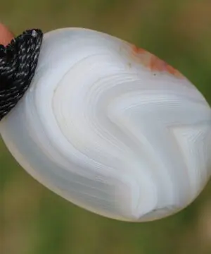 Australian Lace Agate Necklace • Agate Creek Pendant • Tribal Healing Crystal Talisman • Handwoven Tropical Cord