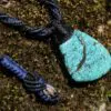 American Turquoise Pendant Talisman,Spider web Turquoise Necklace, Australian Made Macrame cord, Healing Crystal Jewelry, Elven Blue Stone