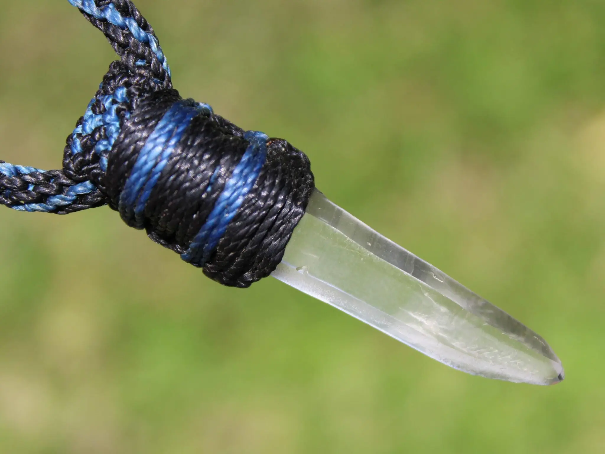 Diamantina Lemurian Singing Laser Wand Quartz Necklace,Elven Tribal Pendant,Australian made Macrame Cord Healing Crystal Jewelry,Raw crystal - Image 8