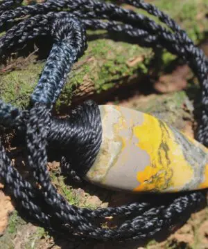 Eclipse Stone Necklace, Australian handmade yellow stone Healing Crystal Jewelry, may birthstone, australian handwoven tropical cord