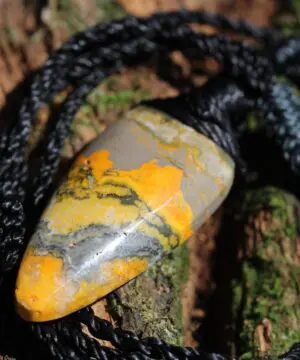 Eclipse Stone Necklace, Australian handmade yellow stone Healing Crystal Jewelry, may birthstone, australian handwoven tropical cord