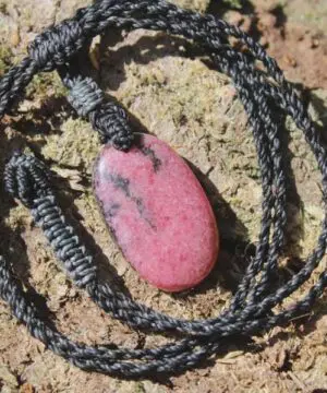 Pink Australian Rhodonite Necklace • Heart Chakra Crystal Talisman • Handmade Vegan Jewelry from Kuranda, Heart Chakra stone Jewelry,Taurus