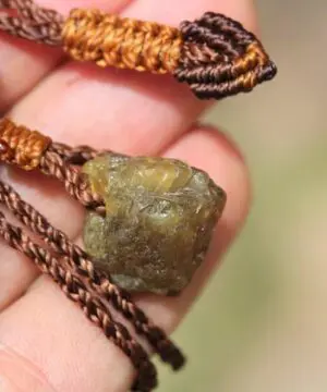 Authentic Apatite Pendant, Yellow Apatite Necklace, Raw crystal jewelry, Tribal Australian Made macrame cord, Ethical Healing Crystal