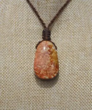 Elven Petrify Palmwood Pendant, Petrified Fossil Palm Necklace, Healing Jewelry, Australian made Macrame Cord, Elf cosplay