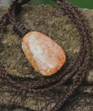 Elven Petrify Palmwood Pendant, Petrified Fossil Palm Necklace, Healing Jewelry, Australian made Macrame Cord, Elf cosplay