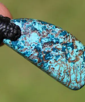 Shattuckite Necklace, Gem silica Australian made macrame cord healing jewellery, blue stone pendant, Chrysocola, Tourquise, Azurite Pendant