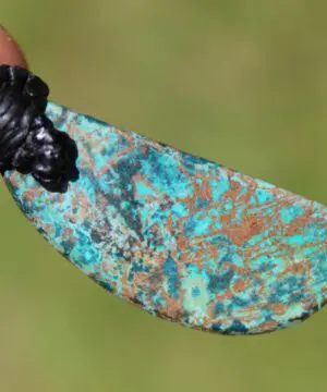 Shattuckite Necklace, Gem silica Australian made macrame cord healing jewellery, blue stone pendant, Chrysocola, Tourquise, Azurite Pendant