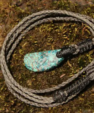 Shattuckite Necklace, Gem silica Australian made macrame cord healing jewellery, blue stone pendant, Chrysocola, Tourquise, Azurite Pendant