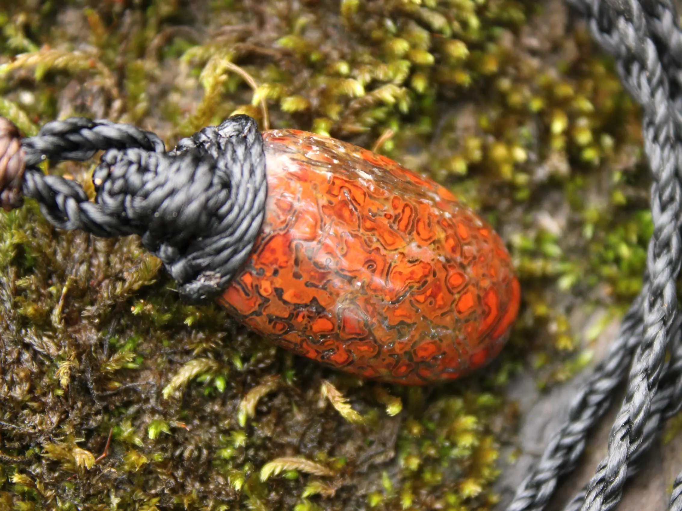 American Red Dinosaur Fossil Jewelry, Elven Pendant with Silver Beads , Utah Dinosaur bone ,Ancient Fossil Power, Tribal Talisman Pendant