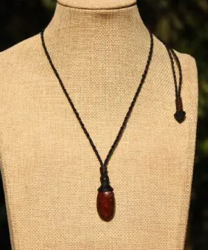 American Red Dinosaur Fossil Jewelry, Elven Pendant with Silver Beads , Utah Dinosaur bone ,Ancient Fossil Power, Tribal Talisman Pendant