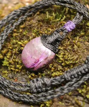 Sugilite Necklace,Australian Made Macrame Cord, Sugilite Pendant,Purple Stone Jewelry,Elven Raw Healing Crystal Jewelry,Gift for him her