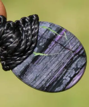 Sugilite Necklace,Australian Made Macrame Cord, Sugilite Pendant,Purple Stone Jewelry,Elven Raw Healing Crystal Jewelry,Gift for him her