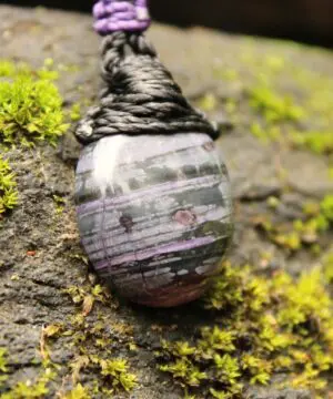 Sugilite Necklace,Australian Made Macrame Cord, Sugilite Pendant,Purple Stone Jewelry,Elven Raw Healing Crystal Jewelry,Gift for him her