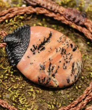 Australian Dendritic Agate Tree Stone Pendant, Exquisite Handcrafted Tree of Life Necklace, Artisan Macrame Statement Jewelry