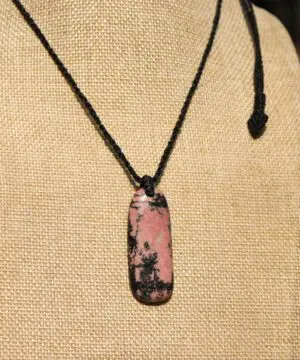 Pink Australian Rhodonite Necklace • Heart Chakra Crystal Talisman • Handmade Vegan Jewelry from Kuranda, Heart Chakra stone Jewelry,Taurus