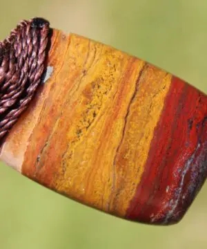 Australian sunset jasper pendant,Platypus Dreaming aboriginal art crystal necklace,first nation jewelry, elven australian made macrame cord