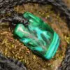 Gem Silica Malachite Necklace, Rare CHRYSOCOLLA Pendant Necklace,Malachite Necklace, Macrame Necklace, Elven Pendant with Silver Beads