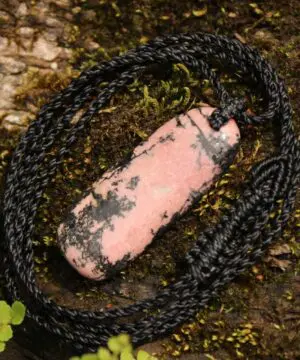 Pink Australian Rhodonite Necklace • Heart Chakra Crystal Talisman • Handmade Vegan Jewelry from Kuranda, Heart Chakra stone Jewelry,Taurus