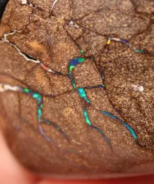 Australian boulder opal necklace, Australian made handwoven tropical cord natural jewelry, Australian opal jewelry, October birthstone