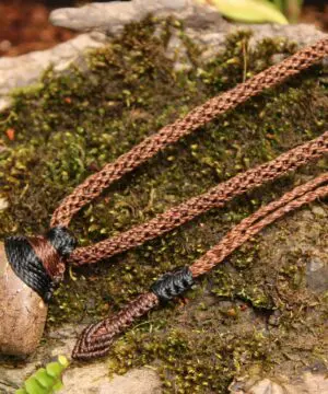 Australian boulder opal necklace, Australian made handwoven tropical cord natural jewelry, Australian opal jewelry, October birthstone