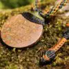 Australian matrix boulder opal necklace,Australian made handwoven tropical cord natural jewelry, Australian opal pendant, October birthstone