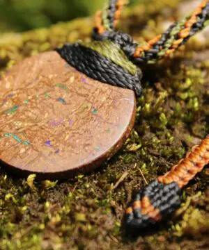 Australian matrix boulder opal necklace,Australian made handwoven tropical cord natural jewelry, Australian opal pendant, October birthstone