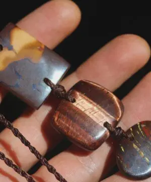 Australian Red Tiger Eye Necklace, Boulder Opal Tiger Iron Pendant, Handmade Healing Crystal Jewelry,healing summer jewelry gift for her him