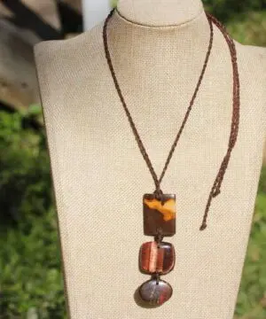 Australian Red Tiger Eye Necklace, Boulder Opal Tiger Iron Pendant, Handmade Healing Crystal Jewelry,healing summer jewelry gift for her him