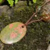 Rhyolite Unakite Necklace • Rainforest Jasper Talisman • Tribal Crystal Pendant • Australian Handmade • Handwoven Tropical Cord