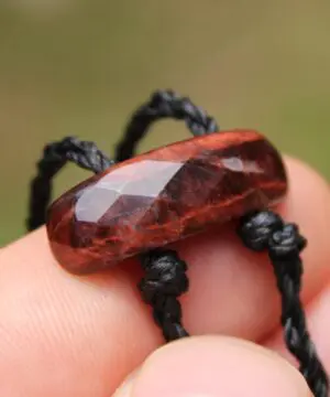 Australian Black tourmaline, Australian red tigereye, Australian handmade , handwoven tropical cord, healing jewelry